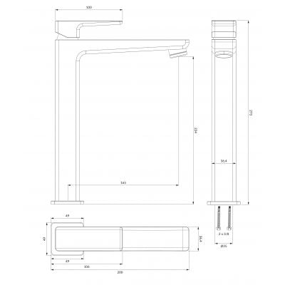 Omnires Parma PM7412BL bateria umywalkowa stojąca