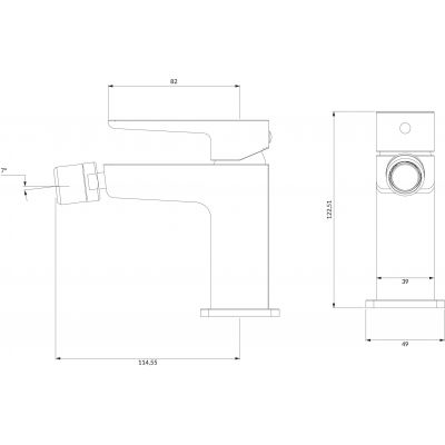 Bateria bidetowa stojąca chrom PM7420CR Omnires Parma