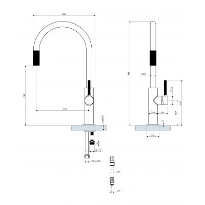 Omnires Switch SW9057CP bateria kuchenna z filtrem stojąca miedź