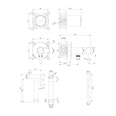 Bateria bidetowa podtynkowa czarna SYSYBI2BL Omnires Y
