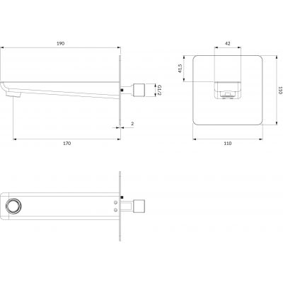 Omnires Parma WDPARMABL wylewka do baterii