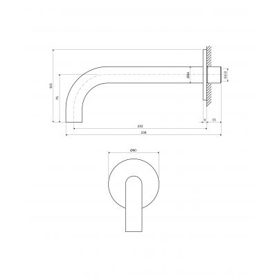 Omnires Y WDYCPB wylewka do baterii wannowej miedź