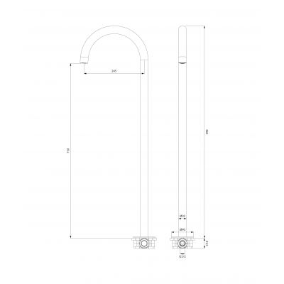 Wylewka do baterii wannowej miedź WWYCP Omnires Y