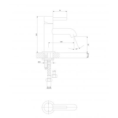 Bateria umywalkowa stojąca chrom Y1210CR Omnires Y