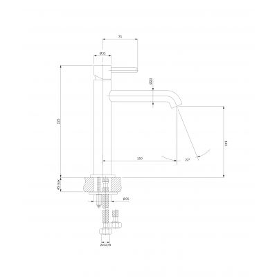 Bateria umywalkowa stojąca chrom Y1212CCR Omnires Y