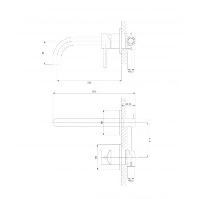 Bateria umywalkowa podtynkowa chrom Y1215CR Omnires Y