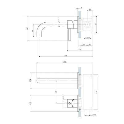 Bateria umywalkowa podtynkowa chrom Y1215HROCR Omnires Y