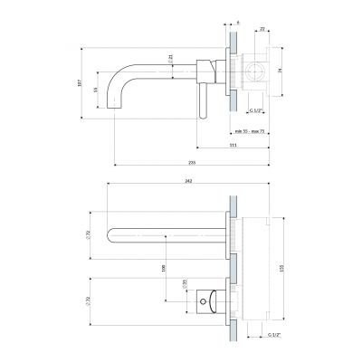 Bateria umywalkowa podtynkowa Y1215HROGR Omnires Y