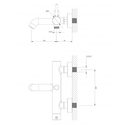 Omnires Y Y1230CR bateria wannowo-prysznicowa