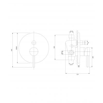 Bateria wannowo-prysznicowa podtynkowa chrom Y1235CR Omnires Y