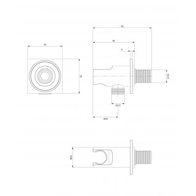 Omnires 8873CKGLB przyłącze kątowe złoty