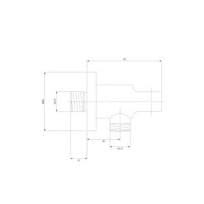 Omnires Invest Project 8873GR przyłącze kątowe z uchwytem