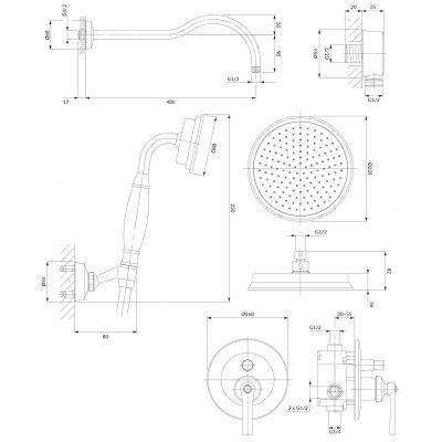 Omnires Armance SYSAM10ORB zestaw prysznicowy