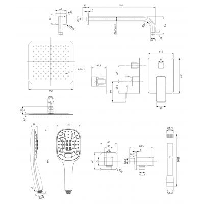 Omnires Parma SYSPM10CR zestaw prysznicowy