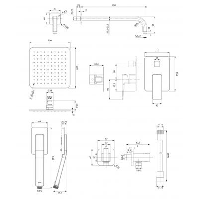Omnires Parma SYSPM10GR zestaw podtynkowy