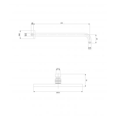 Deszczownica 20x20 cm okrągła WGSET1GR Omnires SlimLine