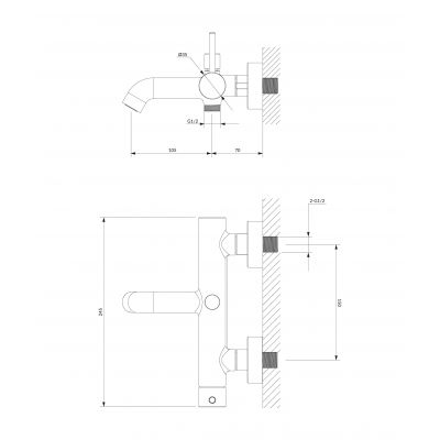 Zestaw wannowo-prysznicowy ścienny czarny Y1231BL Omnires Y