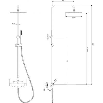 Omnires Y Y1244SUGR zestaw prysznicowy