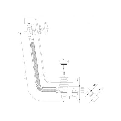 Syfon z przelewem TK104PLUS37664SCP Omnires CGS