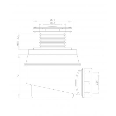 Omnires WB01XCPB syfon do wanny