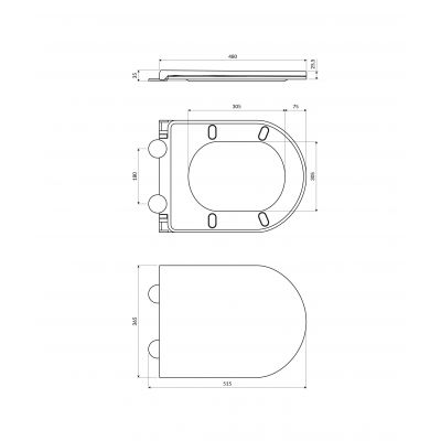 Deska sedesowa wolnoopadająca biały OTTAWACDEBP Omnires Ottawa