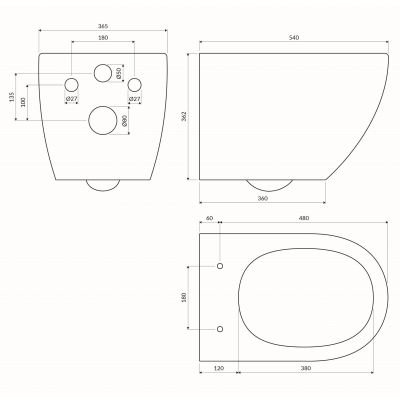 Miska WC z deską wolnoopadającą wisząca bez kołnierza biały połysk OTTAWACMWBP Omnires Ottawa
