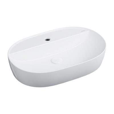 Umywalka 61x40 cm owalna nablatowa biała ATLANTA610BP Omnires Atlanta