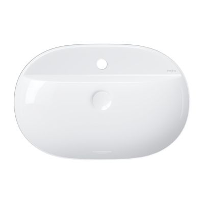 Umywalka 61x40 cm owalna nablatowa biała ATLANTA610BP Omnires Atlanta