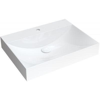 Umywalka 60x46 cm prostokątna nablatowa biała NAXOS600BP Omnires M+