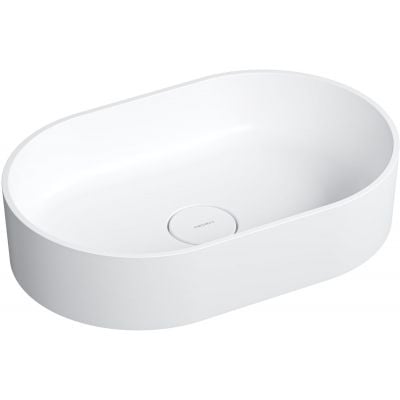 Umywalka 55x36 cm owalna nablatowa biała OVOUNBM Omnires Ovo M+
