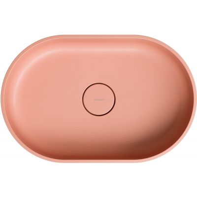 Umywalka 55x36 cm owalna nablatowa różowa OVOUNCO Omnires Ovo M+
