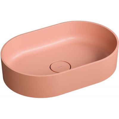 Umywalka 55x36 cm owalna nablatowa różowa OVOUNCO Omnires Ovo M+