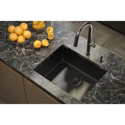 Zlewozmywak stalowy z syfonem 74x44 cm złoty MF7444PVDBSG1 Quadron Anthony