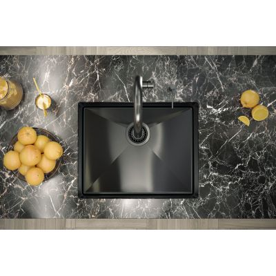 Zlewozmywak stalowy z syfonem 74x44 cm złoty MF7444PVDBSG1 Quadron Anthony