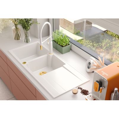 Zlewozmywak GraniteQ 116x50 cm czarny HQE11650U7PVDC1P2O Quadron Evan