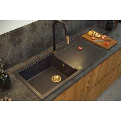 Zlewozmywak GraniteQ 116x50 cm czarny HQE11650U7PVDC1P2O Quadron Evan