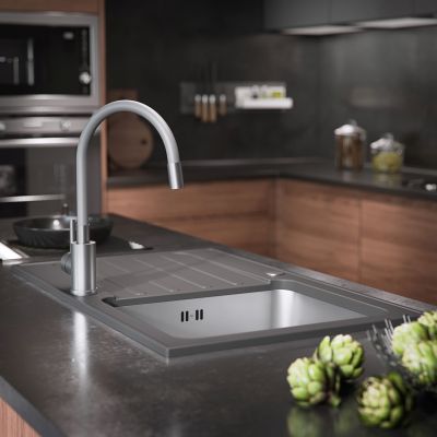 Zlewozmywak granitowo-stalowy 78x48 cm FUSK7848CZ Quadron Kenneth