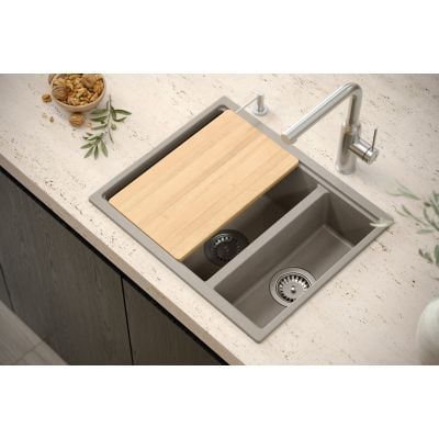 Zlewozmywak GraniteQ 76x45 cm czarny HQL7645U7PVDC1U Quadron Logan