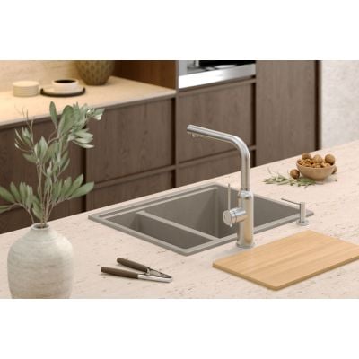 Zlewozmywak GraniteQ 76x45 cm czarny HQL7645U7PVDC1U Quadron Logan