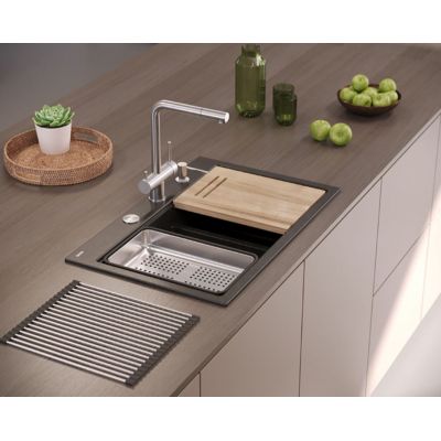 Zlewozmywak GraniteQ 76x50 cm czarny HQC7650U7PVDC1 Quadron Marc 120