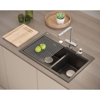 Zlewozmywak GraniteQ 76x50 cm czarny HQC7650U7PVDC1 Quadron Marc 120