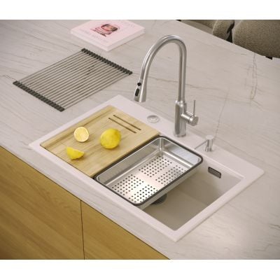 Zlewozmywak GraniteQ 75x49 cm szary/grafitowy/onyx HQM7650U5FMPVDC1 Quadron Marc