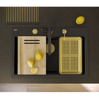 Zlewozmywak GraniteQ 75x49 cm szary/grafitowy/onyx HQM7650U5FMPVDC1 Quadron Marc