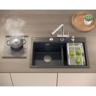 Zlewozmywak GraniteQ 75x49 cm szary/grafitowy/onyx HQM7650U5FMPVDC1 Quadron Marc