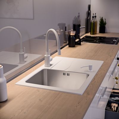 Zlewozmywak granitowo-stalowy 78x48 cm beżowy FUSM7848BE3623500BS Quadron Michael