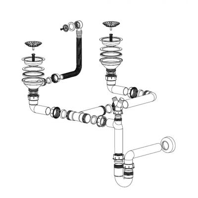 Syfon zlewozmywakowy M2SSDG4 Quadron Save Space