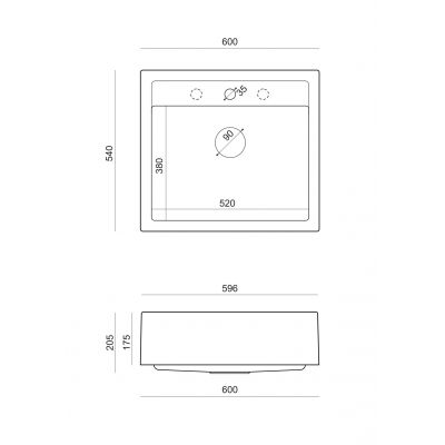 Zlewozmywak GraniteQ 60x54 cm biały HCQB6054U1BS Quadron Bill