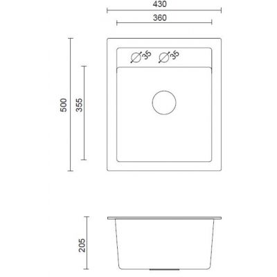 Zlewozmywak z baterią i dozownikiem ART4350G13323503PVDG1D Quadron Art Johnny 100