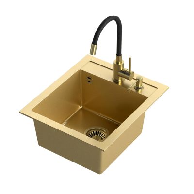 Zlewozmywak z baterią i dozownikiem ART4350G13323503PVDG1D Quadron Art Johnny 100