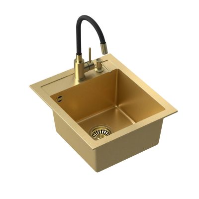 Zlewozmywak z baterią i dozownikiem ART4350G13323503PVDG1D Quadron Art Johnny 100